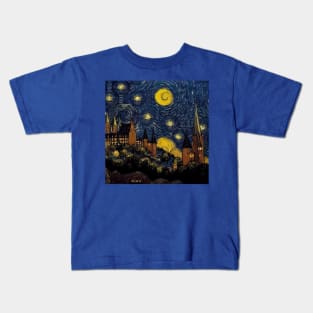 Starry Night Wizarding School Van Gogh Kids T-Shirt